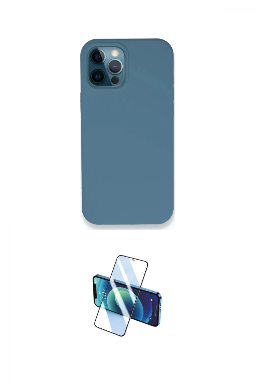 ieg™ iPhone 12 Pro Kılıf Zirve Modern Özel Seri - Siyah 3D Antistatik Cam Ekran Koruyucu