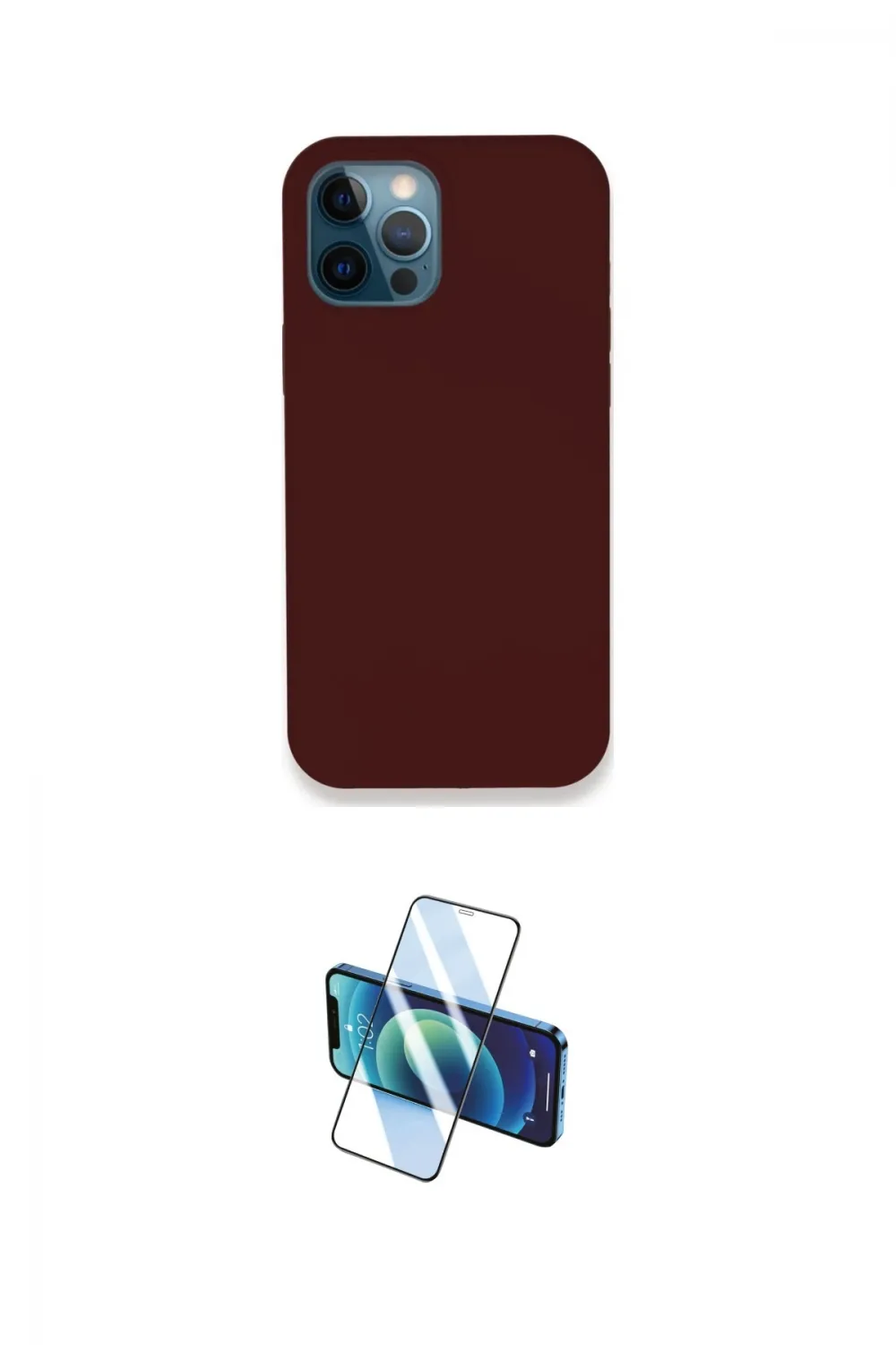 ieg™ iPhone 12 Pro Kılıf Zirve Modern Özel Seri - Siyah 3D Antistatik Cam Ekran Koruyucu