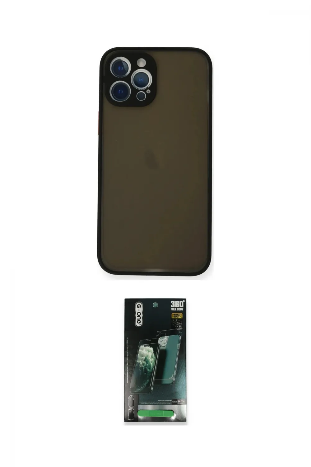 ieg™ iPhone 12 Pro Max Kılıf Ahenk Çizgi Serisi - Şeffaf 360 Full Body Arka Koruyucu