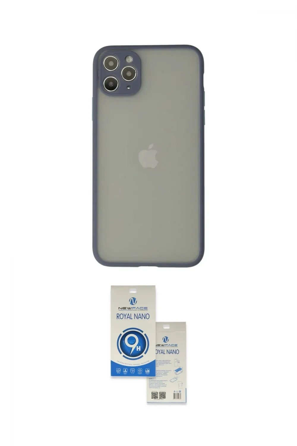 ieg™ iPhone 12 Pro Max Kılıf Ahenk Çizgi Serisi - Şeffaf Royal Nano Ekran Koruyucu