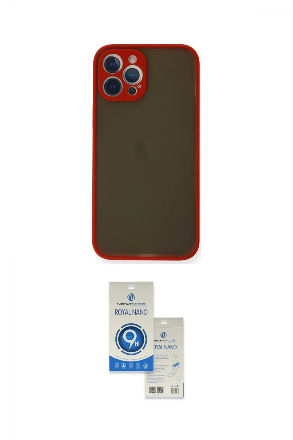 ieg™ iPhone 12 Pro Max Kılıf Ahenk Çizgi Serisi - Şeffaf Royal Nano Ekran Koruyucu