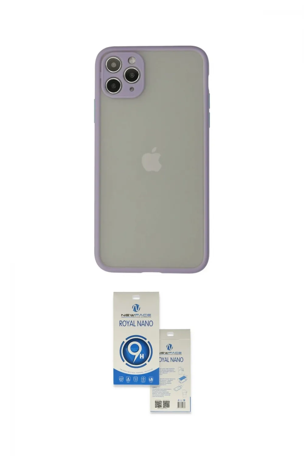 ieg™ iPhone 12 Pro Max Kılıf Ahenk Çizgi Serisi - Şeffaf Royal Nano Ekran Koruyucu