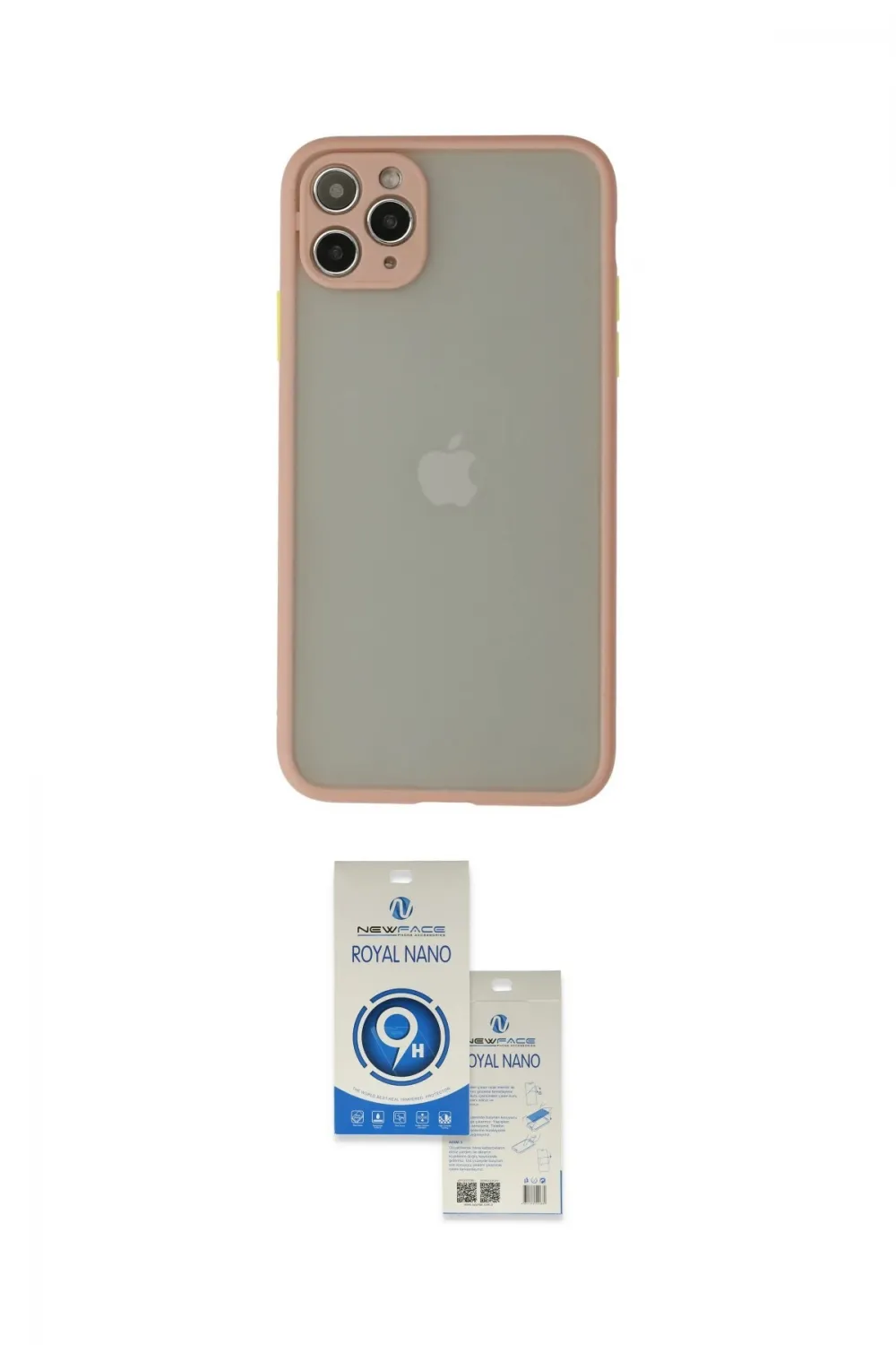 ieg™ iPhone 12 Pro Max Kılıf Ahenk Çizgi Serisi - Şeffaf Royal Nano Ekran Koruyucu