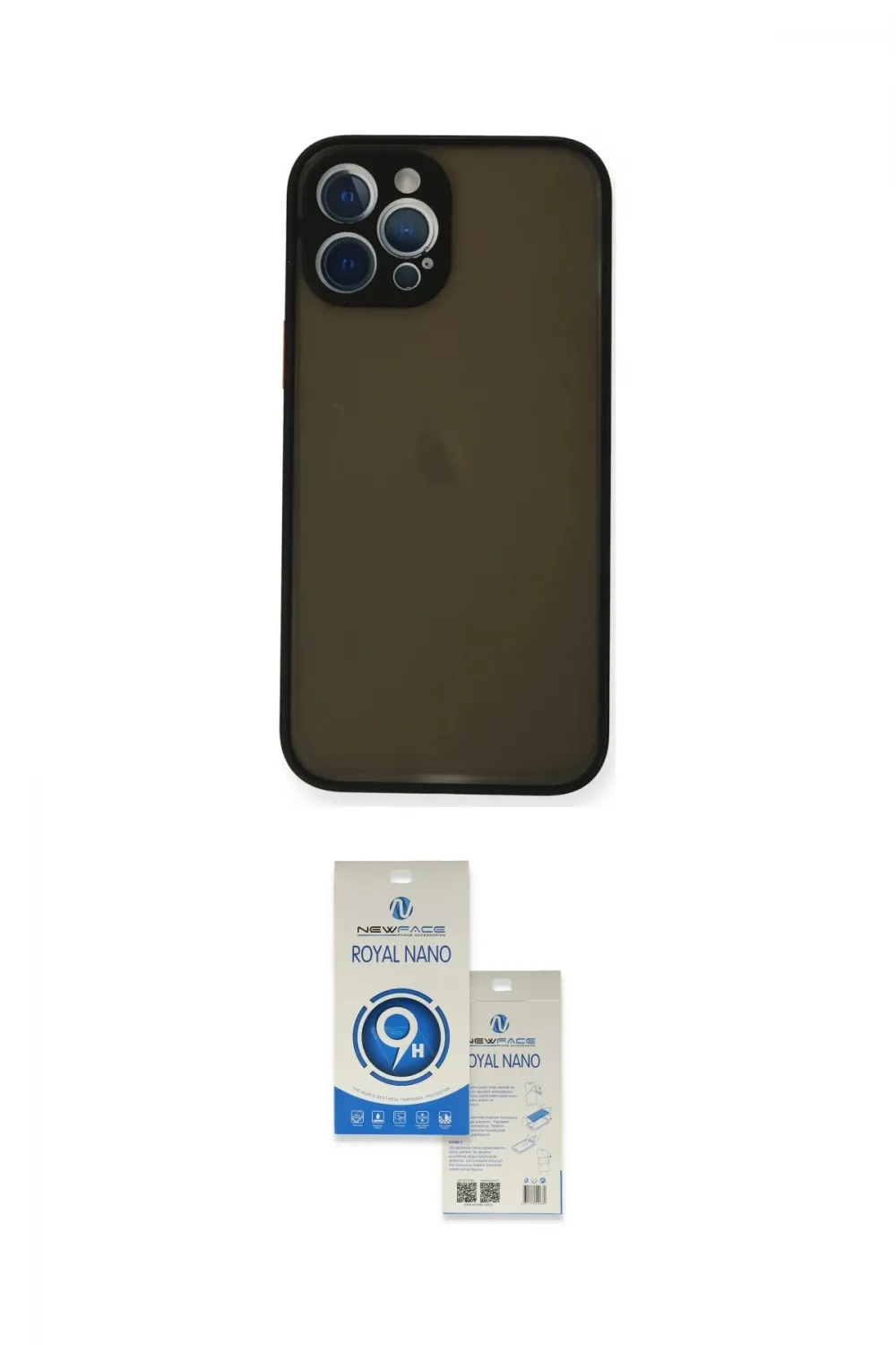 ieg™ iPhone 12 Pro Max Kılıf Ahenk Çizgi Serisi - Şeffaf Royal Nano Ekran Koruyucu