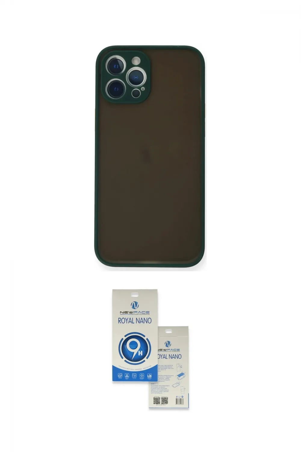 ieg™ iPhone 12 Pro Max Kılıf Ahenk Çizgi Serisi - Şeffaf Royal Nano Ekran Koruyucu