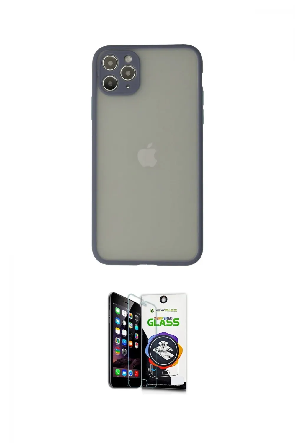 ieg™ iPhone 12 Pro Max Kılıf Ahenk Çizgi Serisi - Şeffaf Temperli Cam Ekran Koruyucu