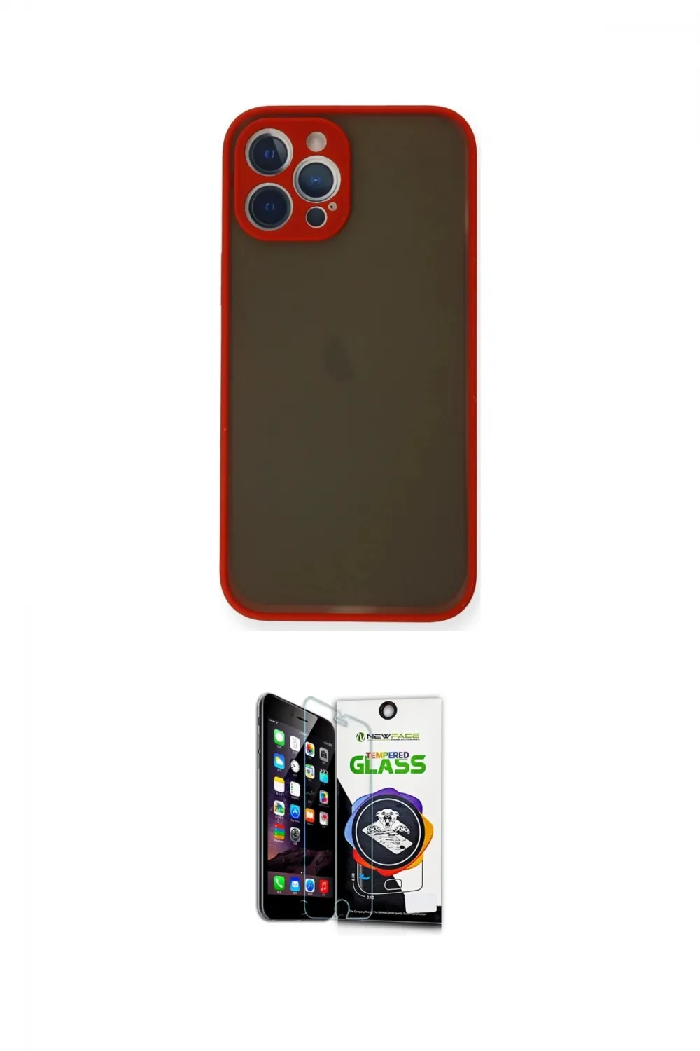 ieg™ iPhone 12 Pro Max Kılıf Ahenk Çizgi Serisi - Şeffaf Temperli Cam Ekran Koruyucu