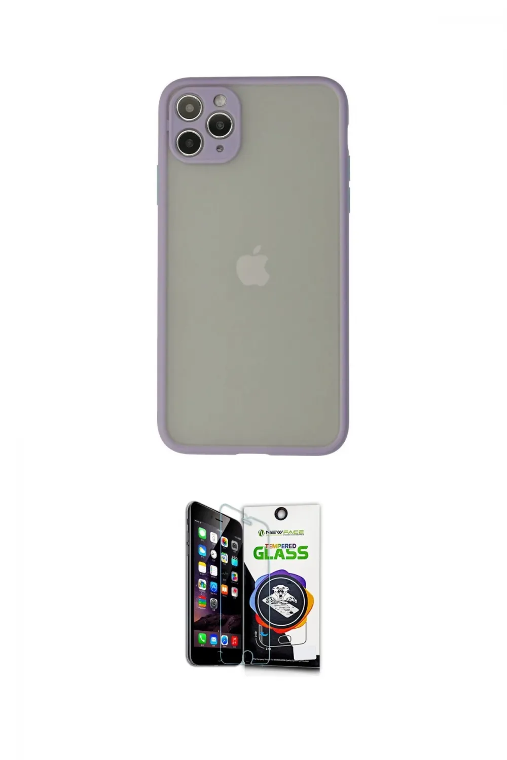 ieg™ iPhone 12 Pro Max Kılıf Ahenk Çizgi Serisi - Şeffaf Temperli Cam Ekran Koruyucu