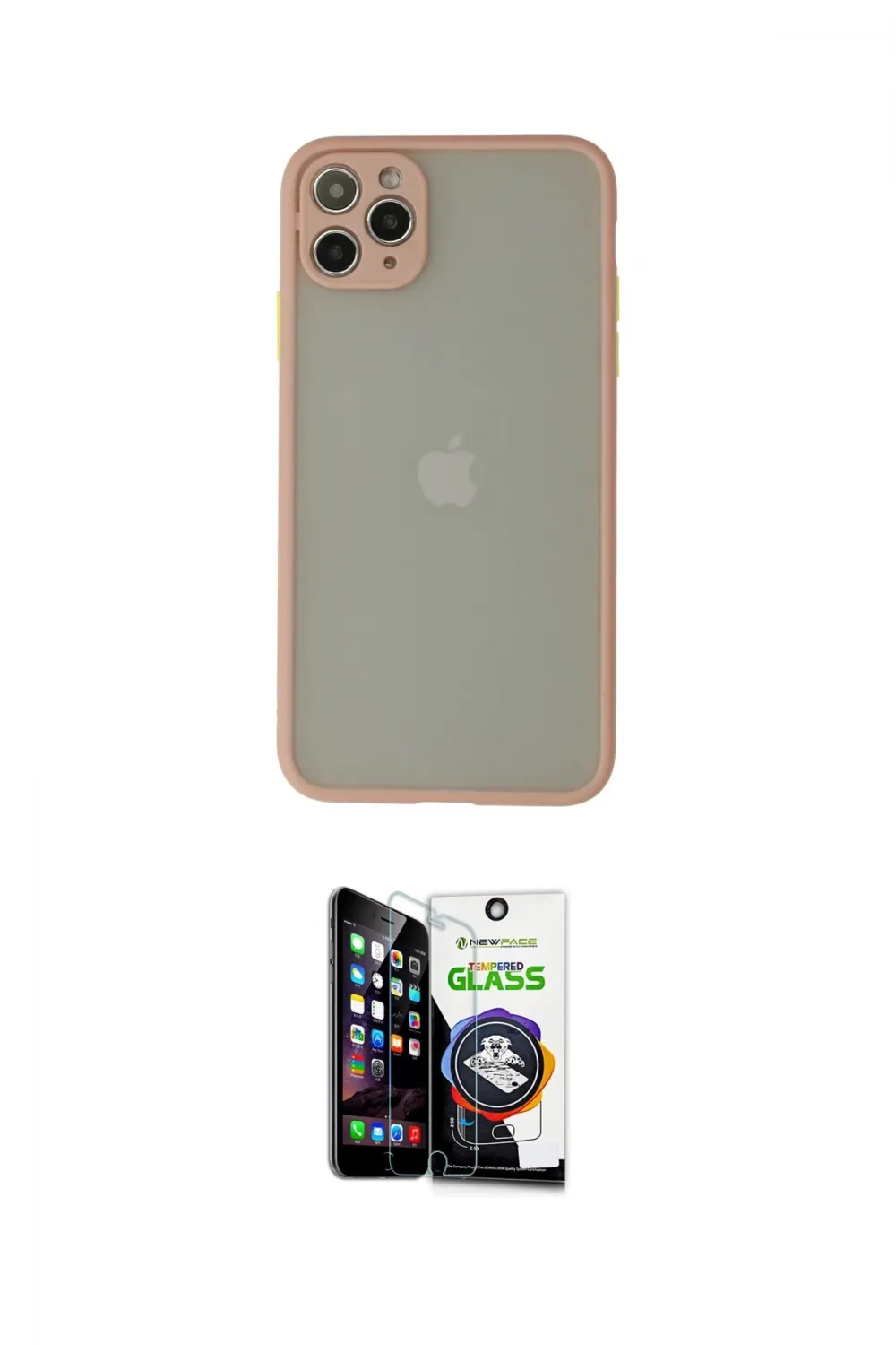 ieg™ iPhone 12 Pro Max Kılıf Ahenk Çizgi Serisi - Şeffaf Temperli Cam Ekran Koruyucu
