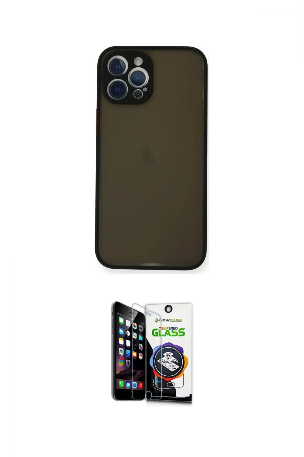 ieg™ iPhone 12 Pro Max Kılıf Ahenk Çizgi Serisi - Şeffaf Temperli Cam Ekran Koruyucu