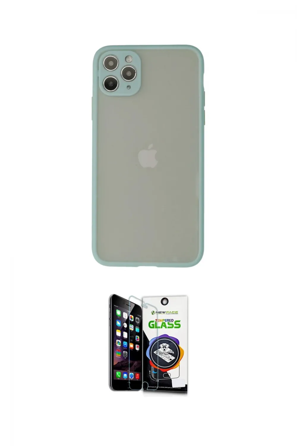 ieg™ iPhone 12 Pro Max Kılıf Ahenk Çizgi Serisi - Şeffaf Temperli Cam Ekran Koruyucu