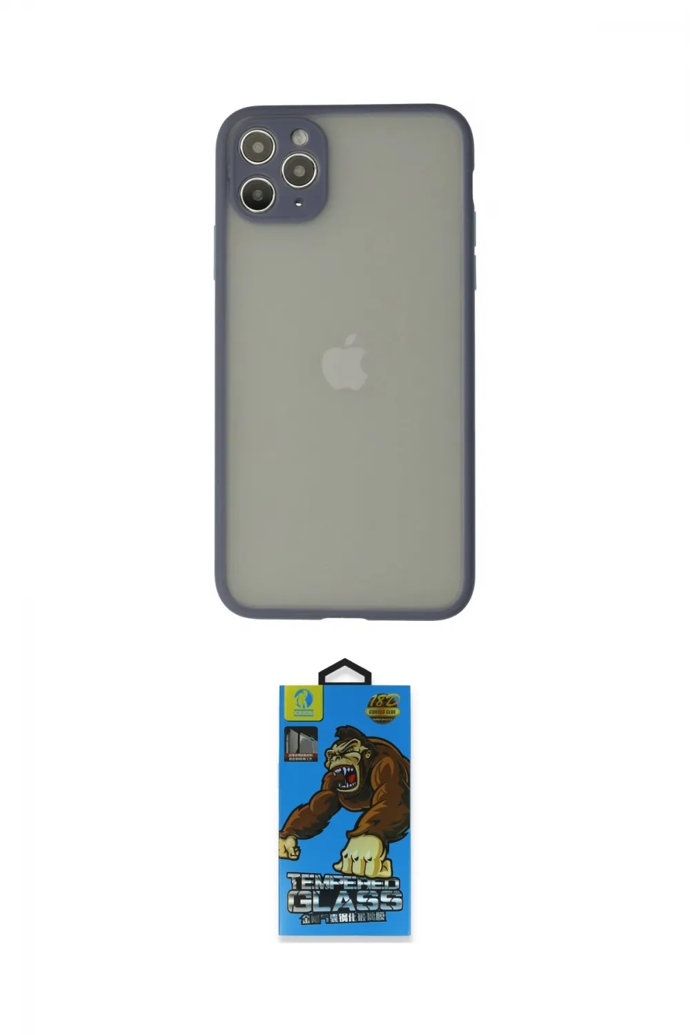 ieg™ iPhone 12 Pro Max Kılıf Ahenk Çizgi Serisi - Siyah 18D Cam Ekran Koruyucu