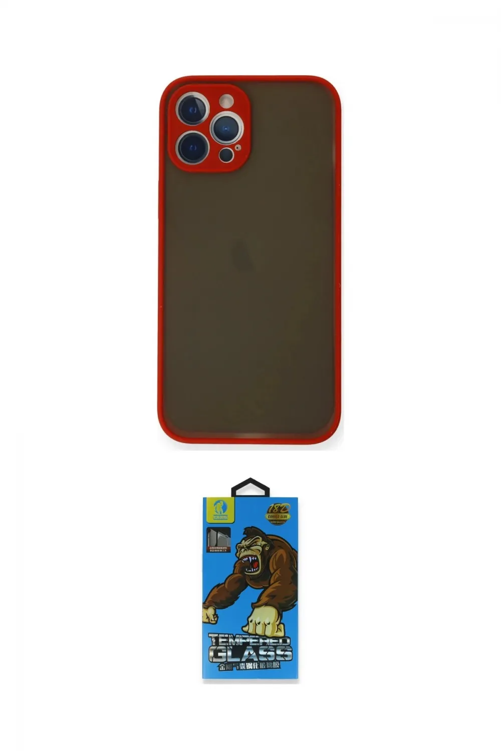 ieg™ iPhone 12 Pro Max Kılıf Ahenk Çizgi Serisi - Siyah 18D Cam Ekran Koruyucu