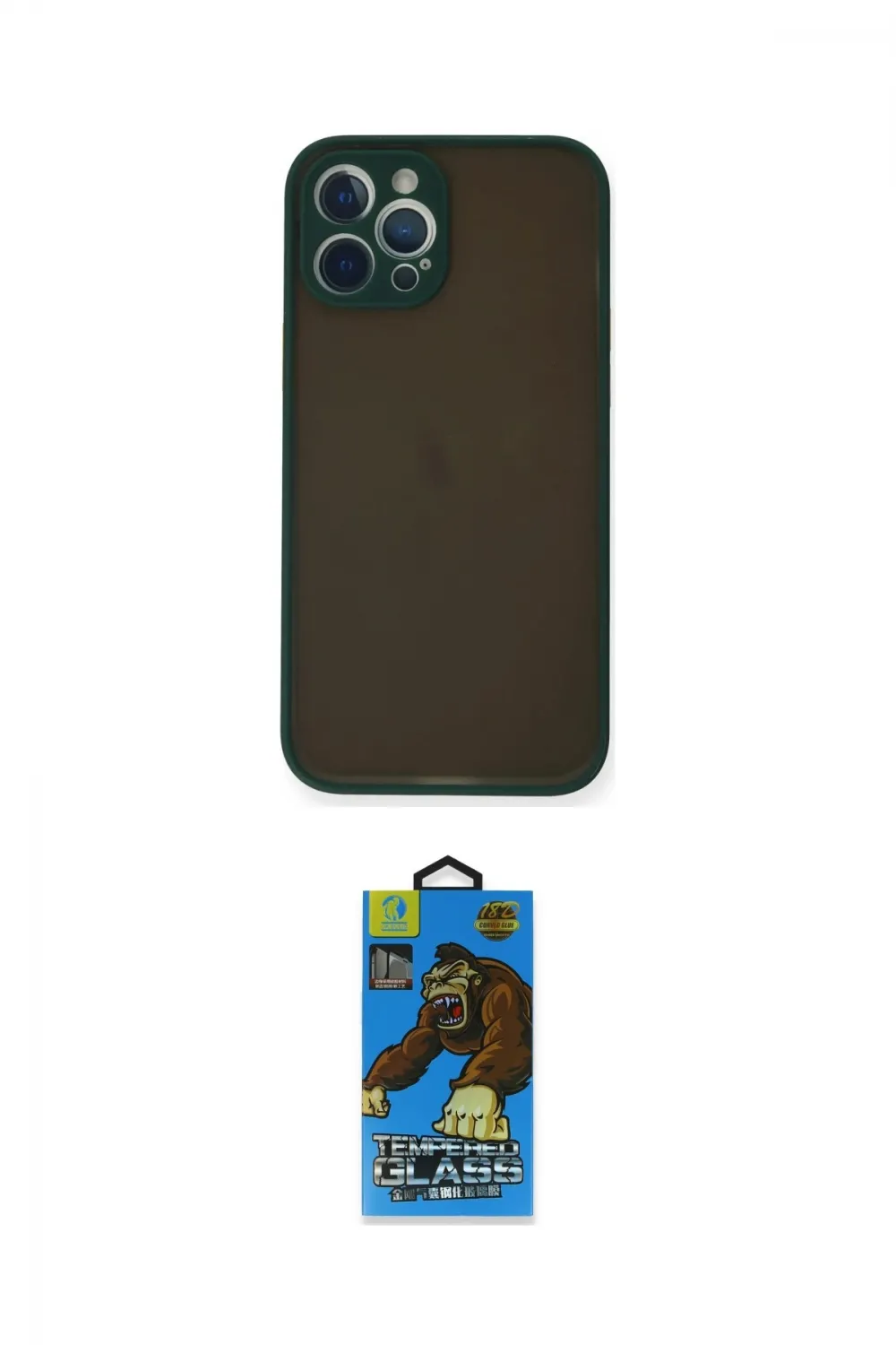 ieg™ iPhone 12 Pro Max Kılıf Ahenk Çizgi Serisi - Siyah 18D Cam Ekran Koruyucu