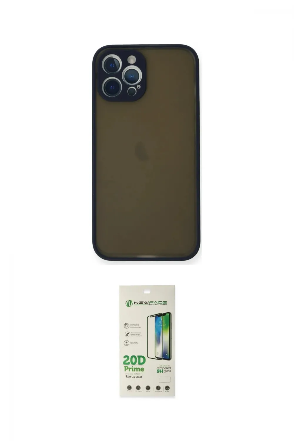 ieg™ iPhone 12 Pro Max Kılıf Ahenk Çizgi Serisi - Siyah 20D Premium Cam Ekran Koruyucu