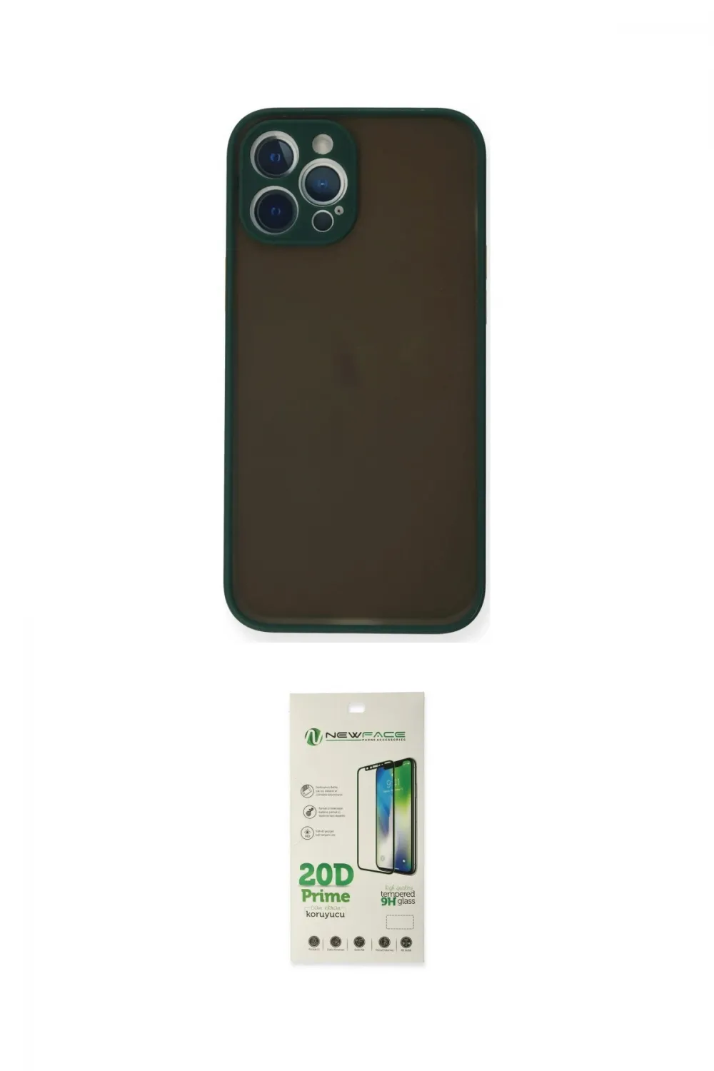 ieg™ iPhone 12 Pro Max Kılıf Ahenk Çizgi Serisi - Siyah 20D Premium Cam Ekran Koruyucu