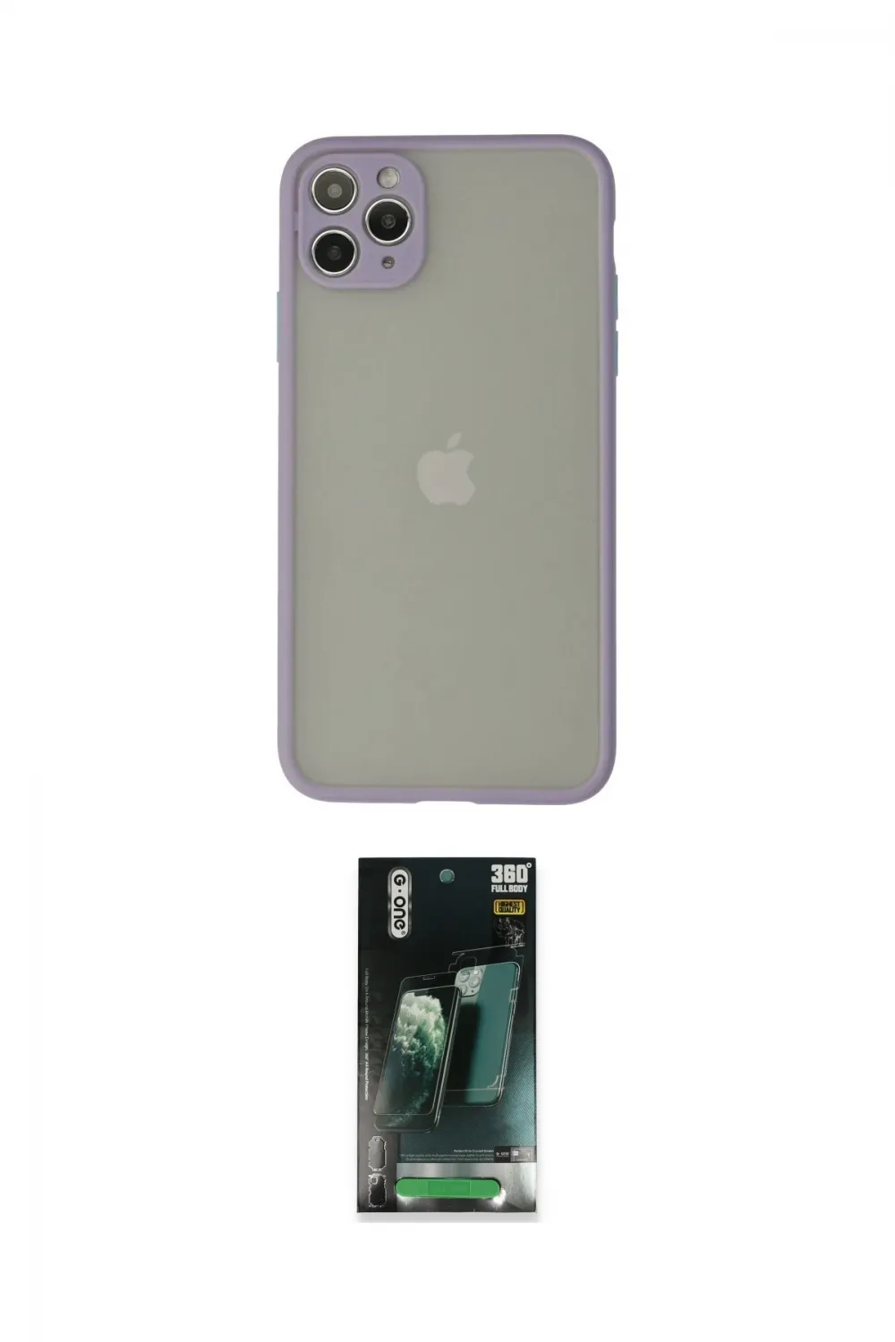 ieg™ iPhone 12 Pro Max Kılıf Ahenk Çizgi Serisi - Siyah 360 Mat Full Body Arka Koruyucu
