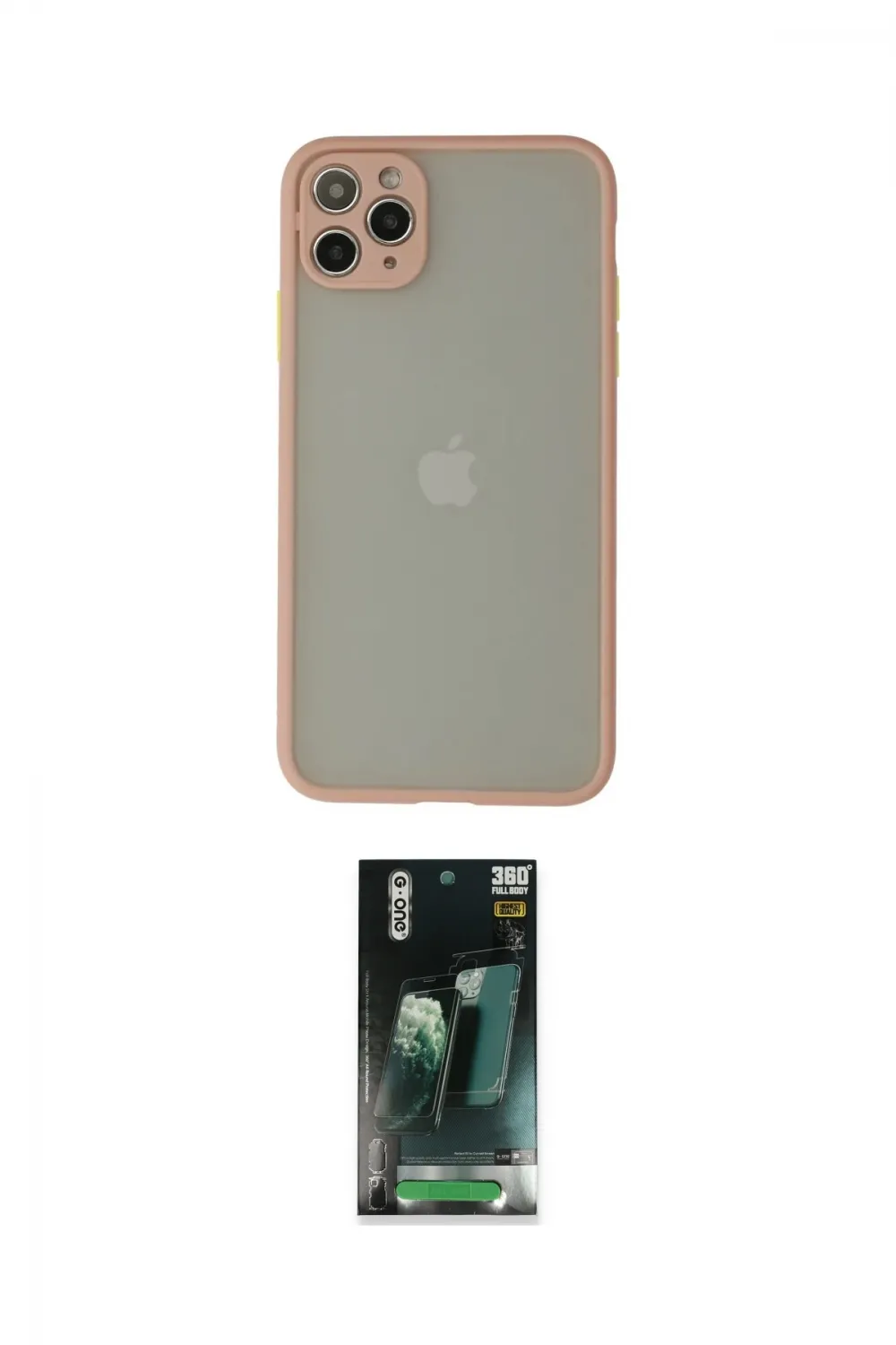 ieg™ iPhone 12 Pro Max Kılıf Ahenk Çizgi Serisi - Siyah 360 Mat Full Body Arka Koruyucu