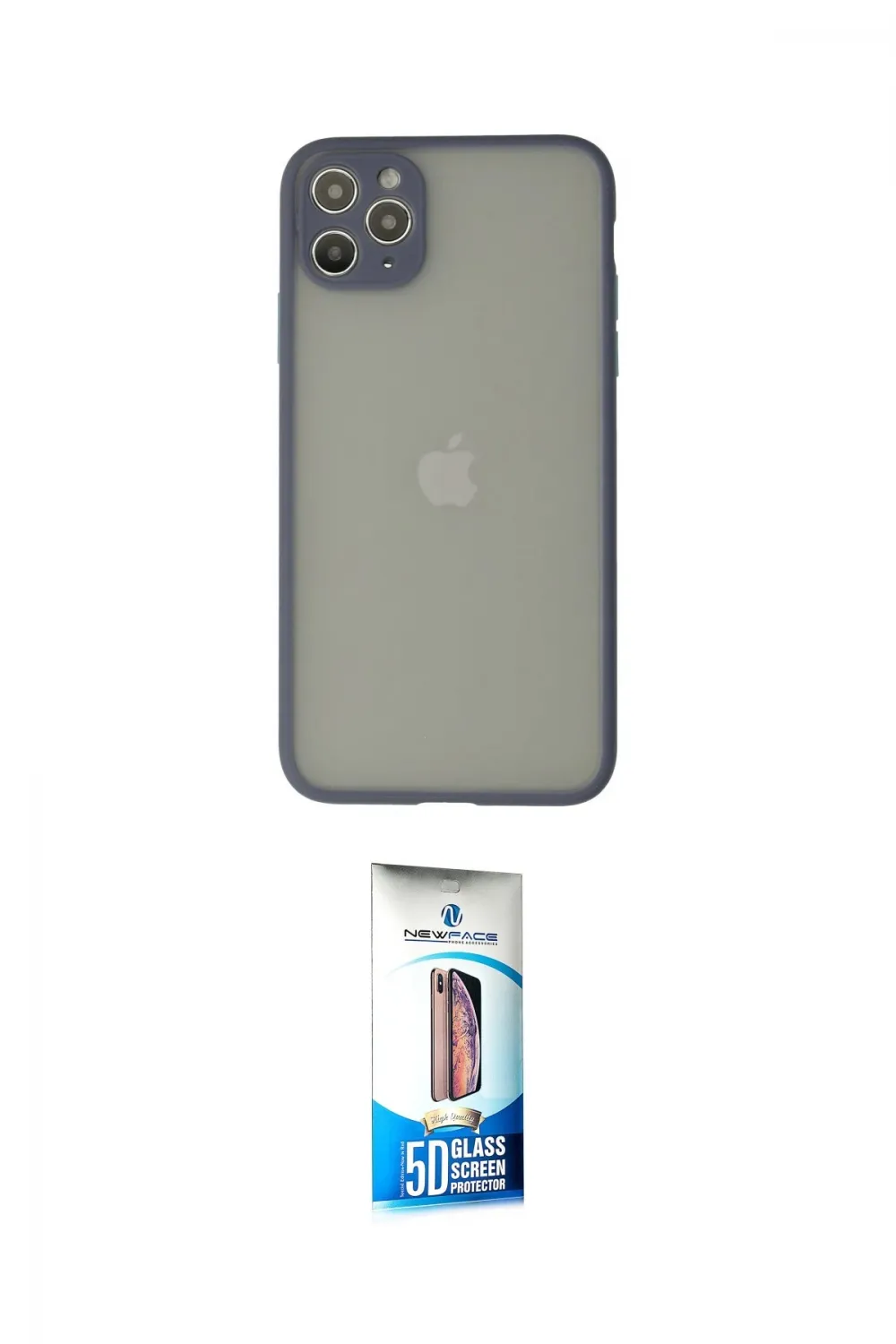 ieg™ iPhone 12 Pro Max Kılıf Ahenk Çizgi Serisi - Siyah 5D Eko Cam Ekran Koruyucu