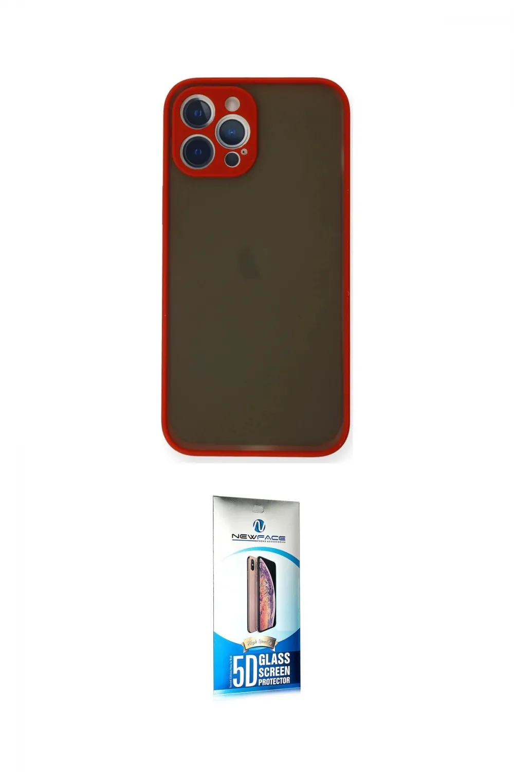 ieg™ iPhone 12 Pro Max Kılıf Ahenk Çizgi Serisi - Siyah 5D Eko Cam Ekran Koruyucu
