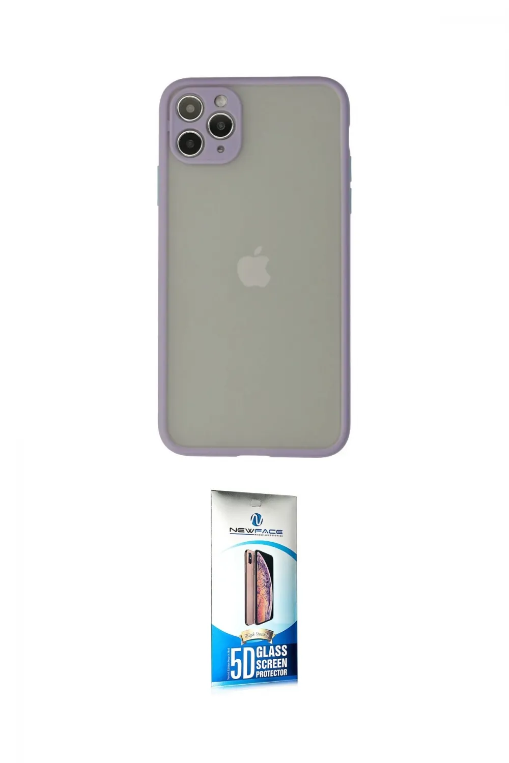 ieg™ iPhone 12 Pro Max Kılıf Ahenk Çizgi Serisi - Siyah 5D Eko Cam Ekran Koruyucu