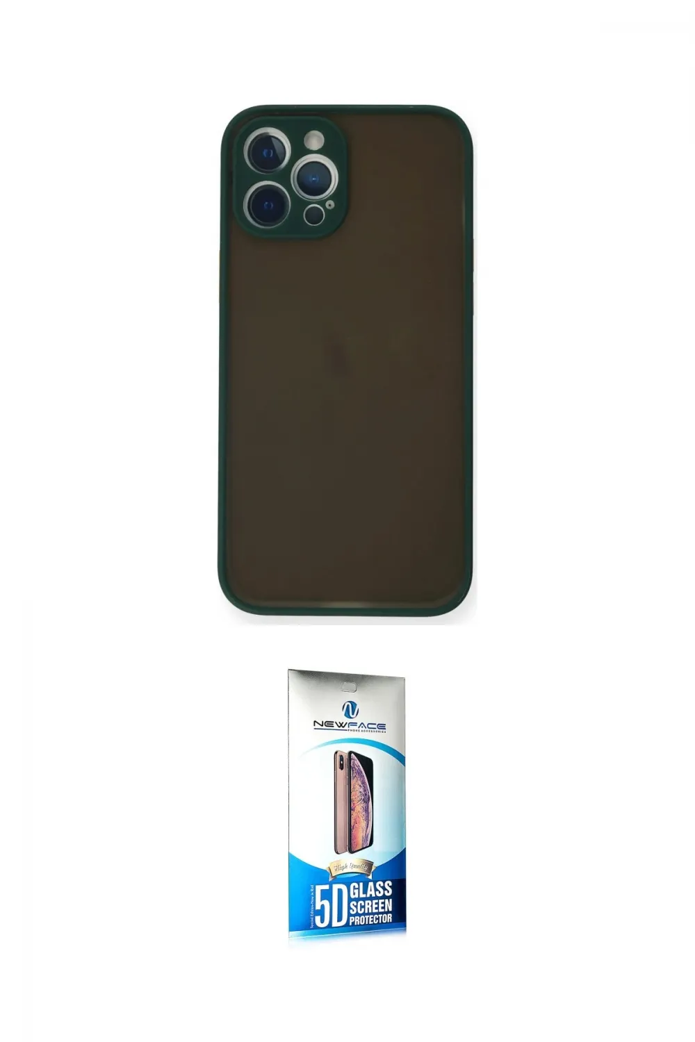 ieg™ iPhone 12 Pro Max Kılıf Ahenk Çizgi Serisi - Siyah 5D Eko Cam Ekran Koruyucu