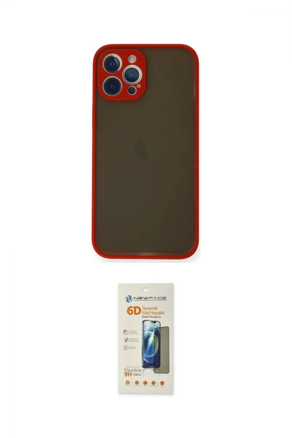 ieg™ iPhone 12 Pro Max Kılıf Ahenk Çizgi Serisi - Siyah 6D Mat Seramik Hayalet Nano Ekran Koruyucu