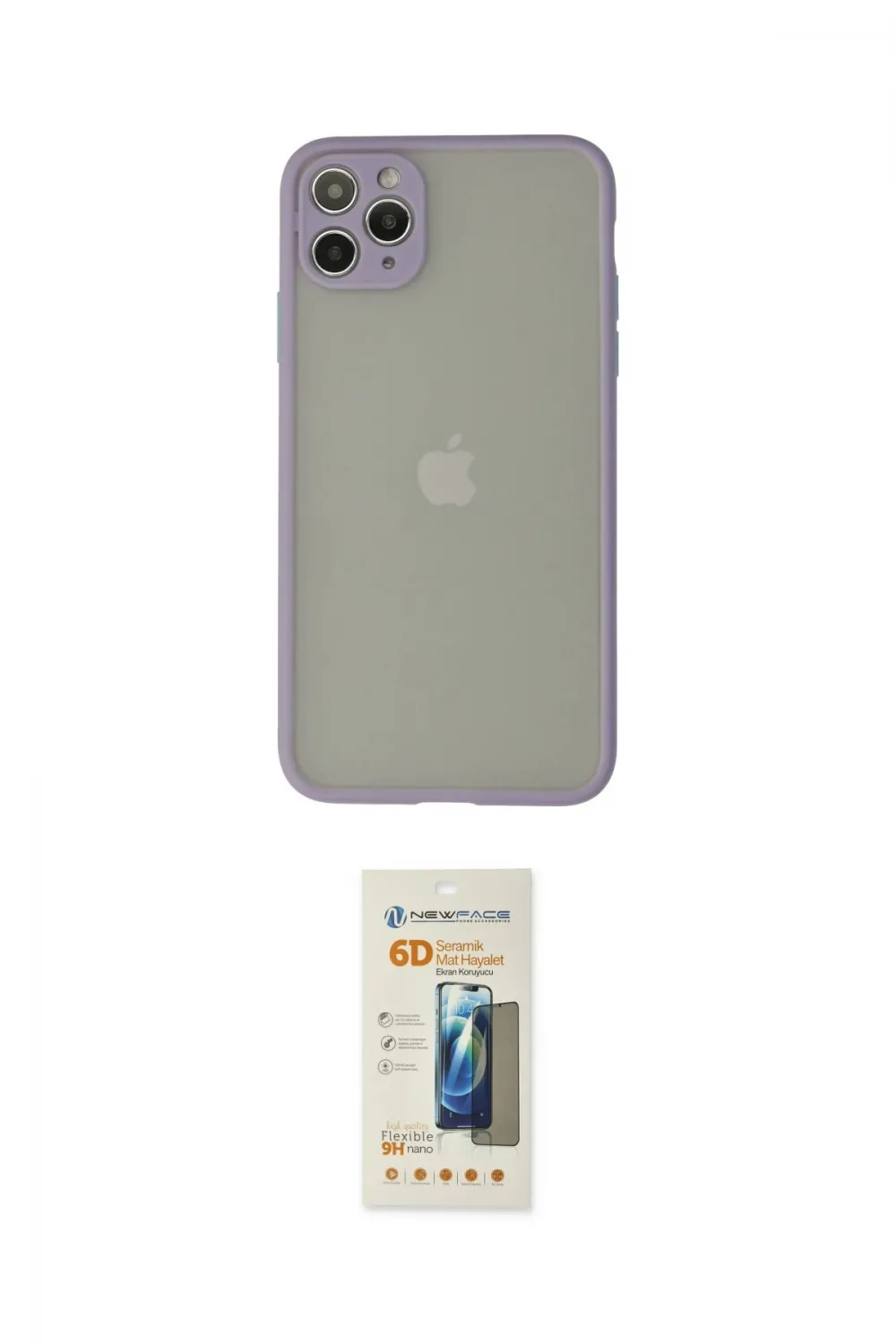 ieg™ iPhone 12 Pro Max Kılıf Ahenk Çizgi Serisi - Siyah 6D Mat Seramik Hayalet Nano Ekran Koruyucu