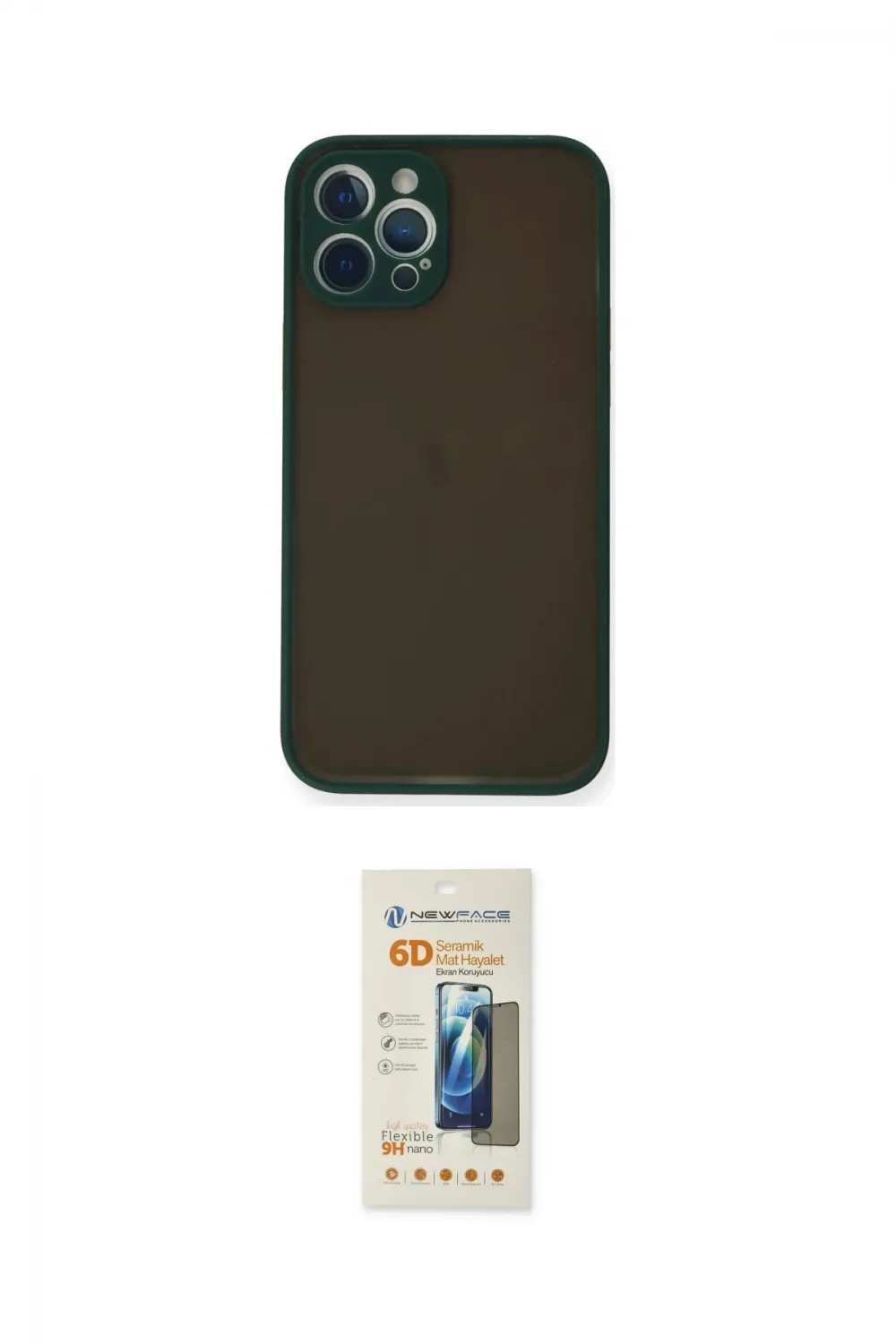 ieg™ iPhone 12 Pro Max Kılıf Ahenk Çizgi Serisi - Siyah 6D Mat Seramik Hayalet Nano Ekran Koruyucu
