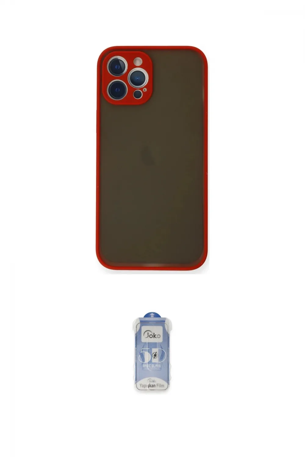 ieg™ iPhone 12 Pro Max Kılıf Ahenk Çizgi Serisi - Siyah Joko Magic 5D Cam