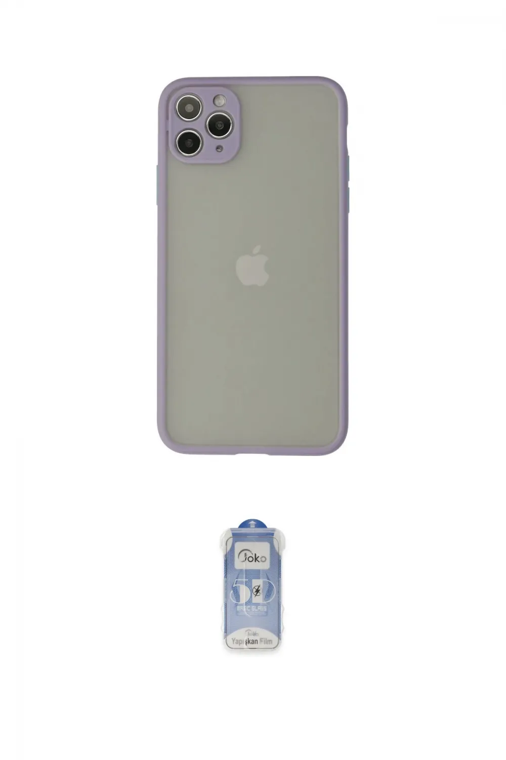 ieg™ iPhone 12 Pro Max Kılıf Ahenk Çizgi Serisi - Siyah Joko Magic 5D Cam