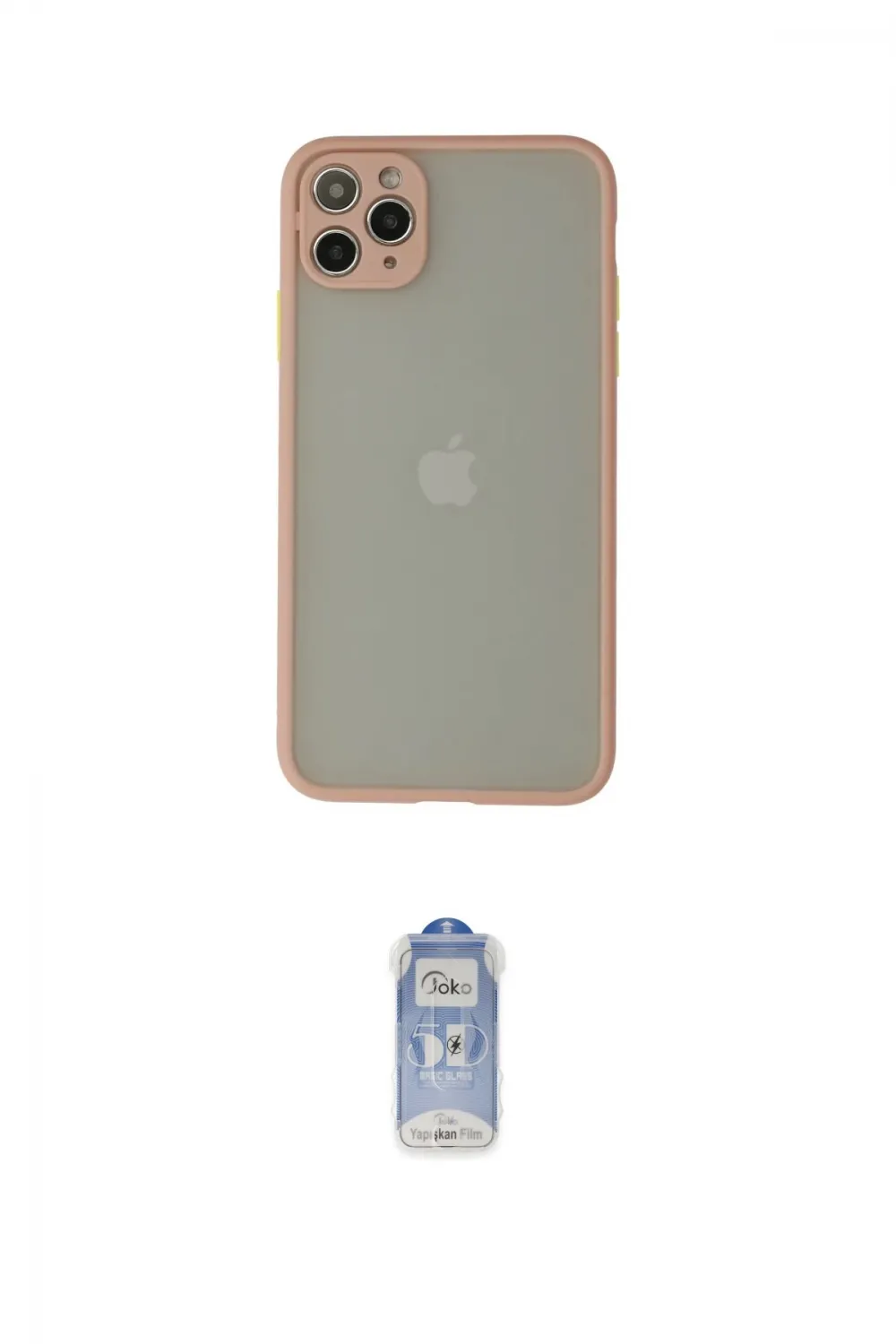 ieg™ iPhone 12 Pro Max Kılıf Ahenk Çizgi Serisi - Siyah Joko Magic 5D Cam