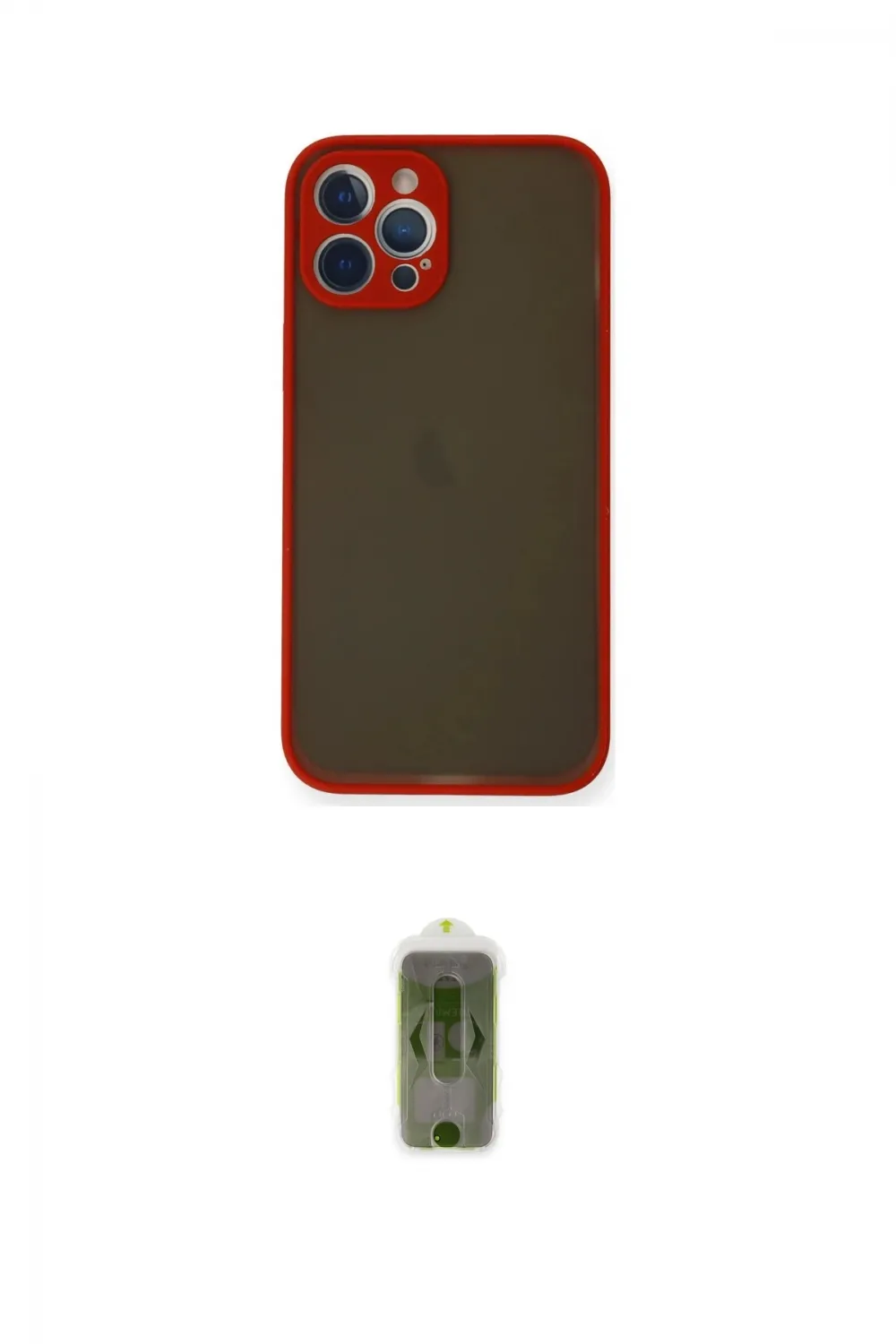 ieg™ iPhone 12 Pro Max Kılıf Ahenk Çizgi Serisi - Siyah Joko Magic 5D Hayalet Cam