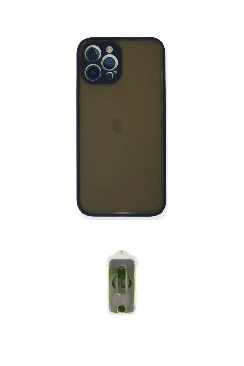 ieg™ iPhone 12 Pro Max Kılıf Ahenk Çizgi Serisi - Siyah Joko Magic 5D Hayalet Cam