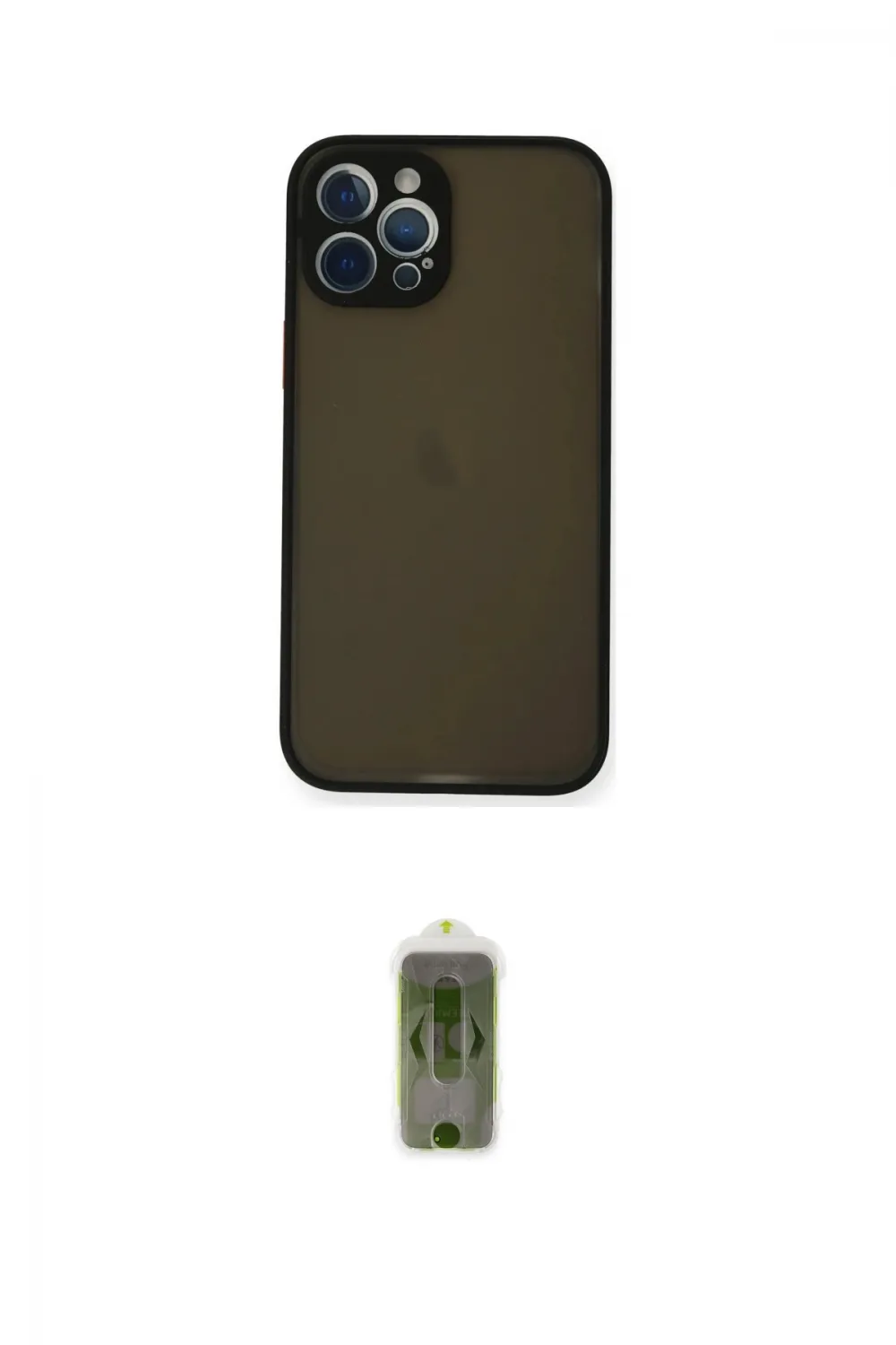 ieg™ iPhone 12 Pro Max Kılıf Ahenk Çizgi Serisi - Siyah Joko Magic 5D Hayalet Cam