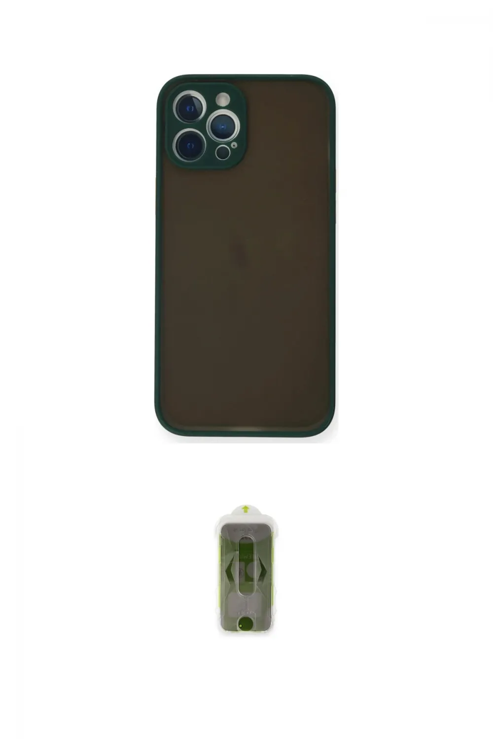 ieg™ iPhone 12 Pro Max Kılıf Ahenk Çizgi Serisi - Siyah Joko Magic 5D Hayalet Cam