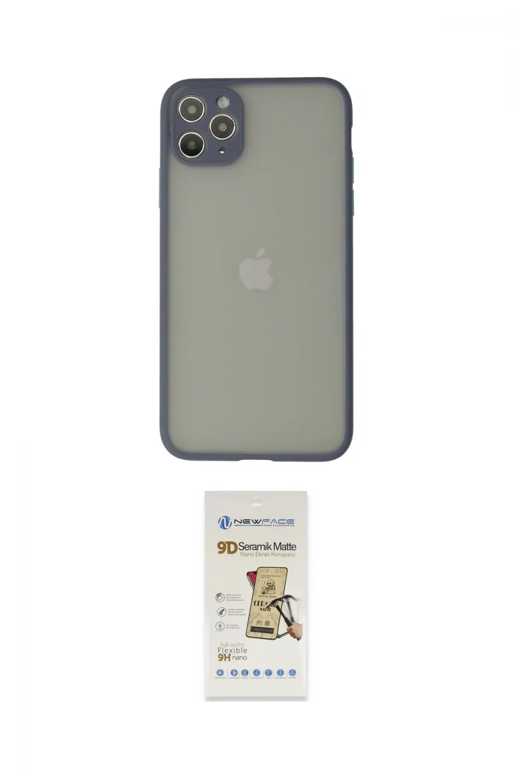 ieg™ iPhone 12 Pro Max Kılıf Ahenk Çizgi Serisi - Siyah Mat Seramik Nano Ekran Koruyucu
