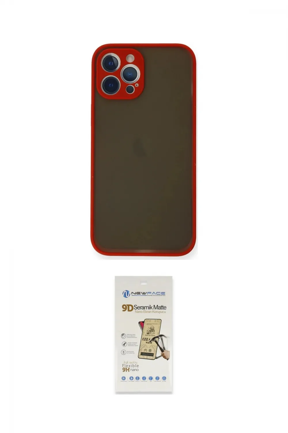 ieg™ iPhone 12 Pro Max Kılıf Ahenk Çizgi Serisi - Siyah Mat Seramik Nano Ekran Koruyucu