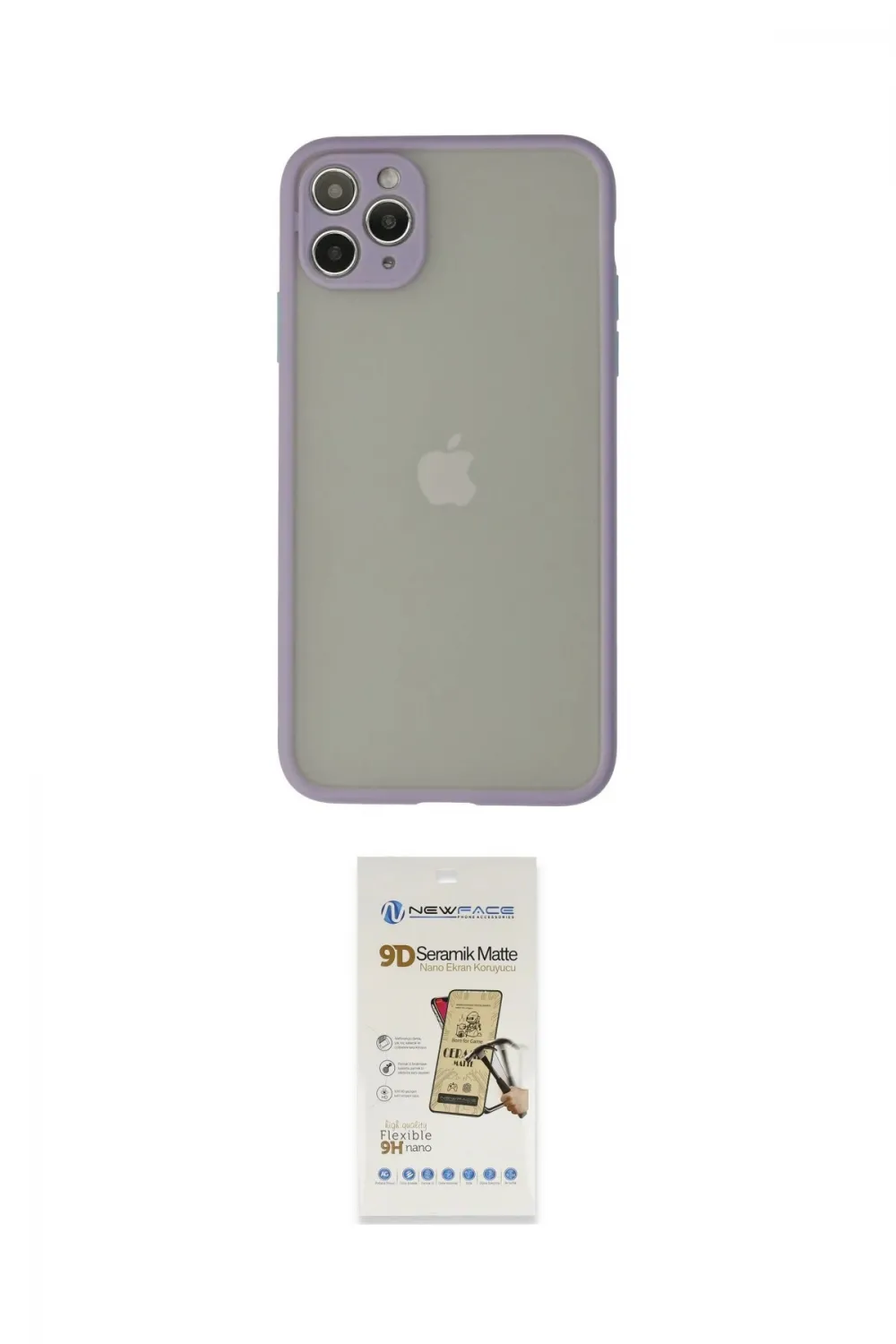 ieg™ iPhone 12 Pro Max Kılıf Ahenk Çizgi Serisi - Siyah Mat Seramik Nano Ekran Koruyucu