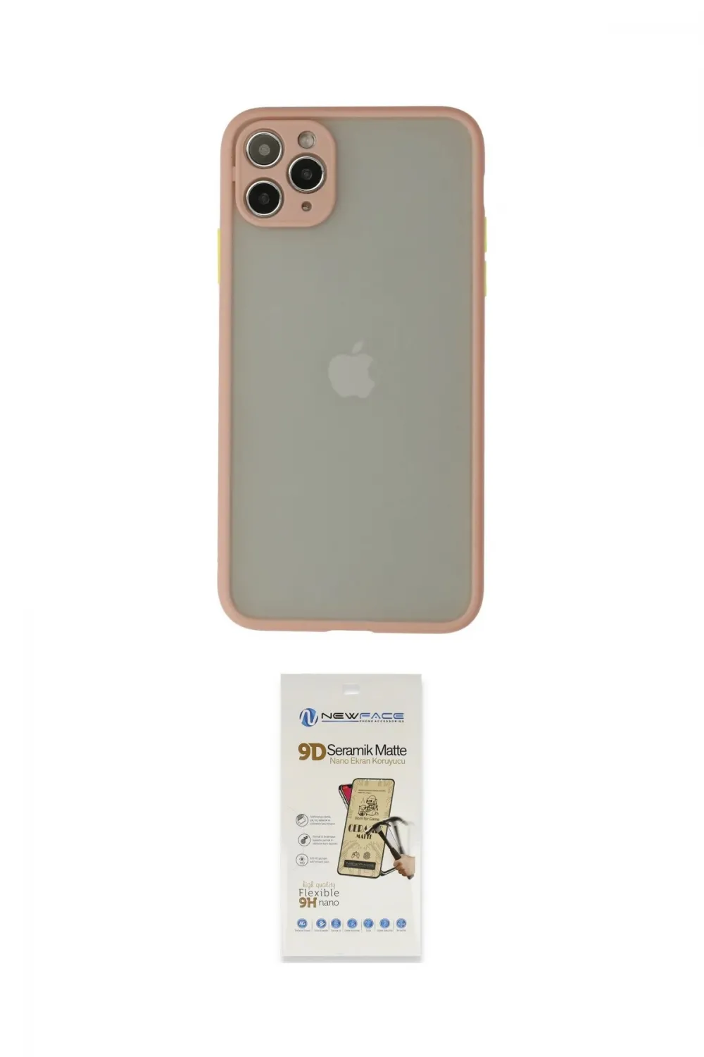 ieg™ iPhone 12 Pro Max Kılıf Ahenk Çizgi Serisi - Siyah Mat Seramik Nano Ekran Koruyucu