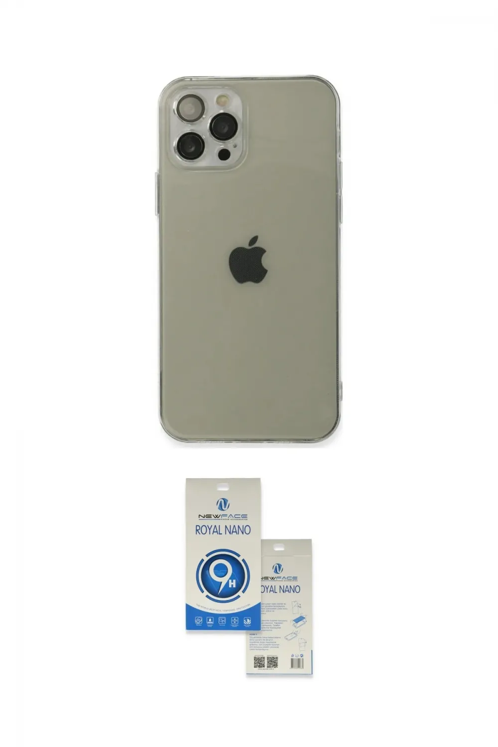 ieg™ iPhone 12 Pro Max Kılıf Ahenk Doku - Şeffaf Royal Nano Ekran Koruyucu