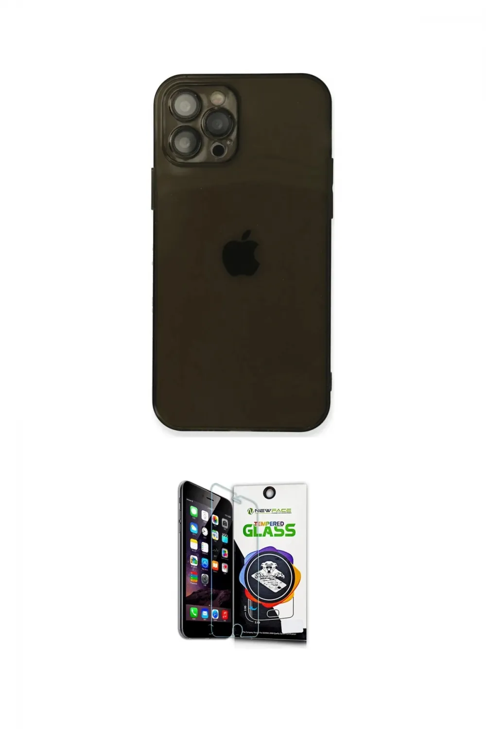 ieg™ iPhone 12 Pro Max Kılıf Ahenk Doku - Şeffaf Temperli Cam Ekran Koruyucu