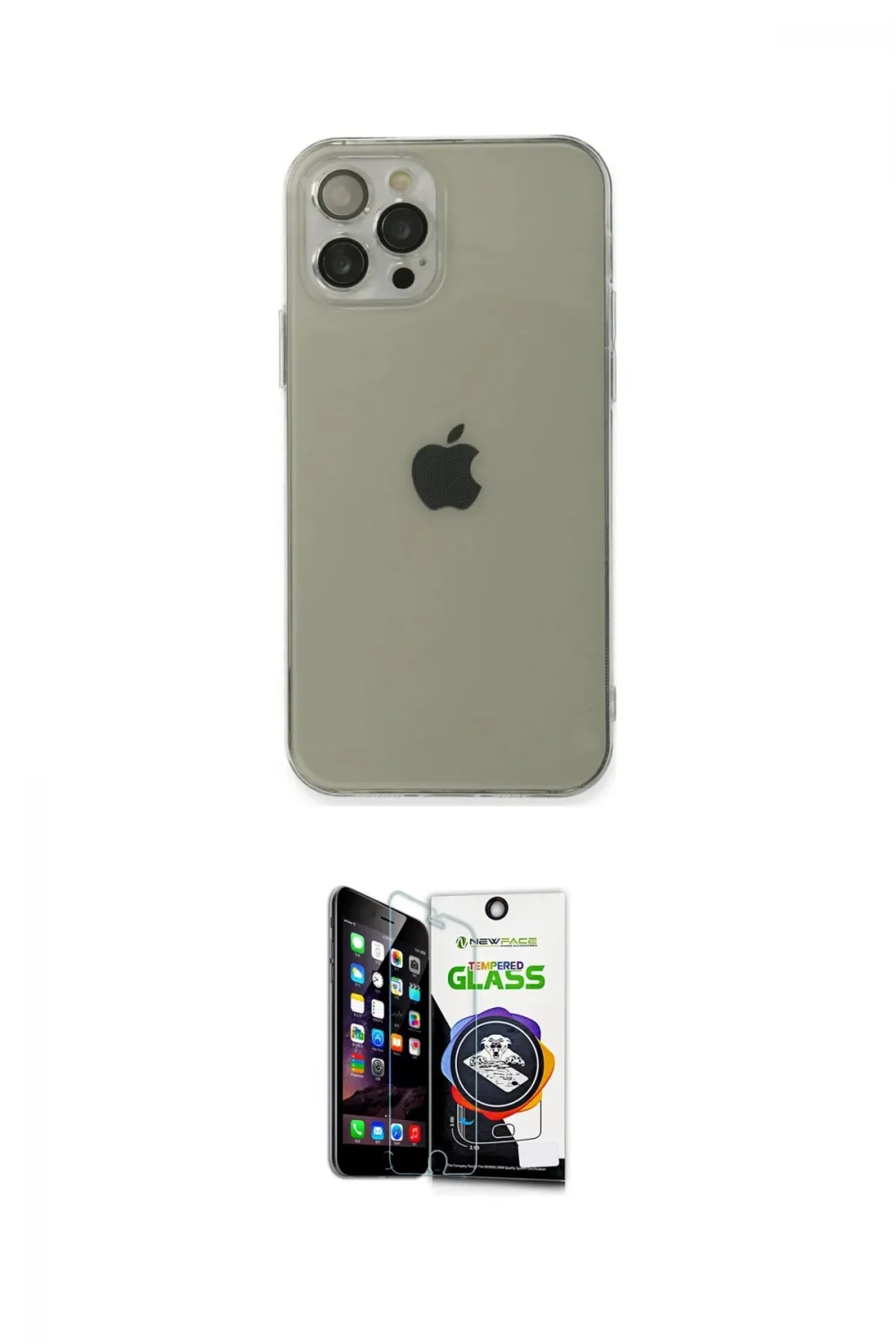 ieg™ iPhone 12 Pro Max Kılıf Ahenk Doku - Şeffaf Temperli Cam Ekran Koruyucu