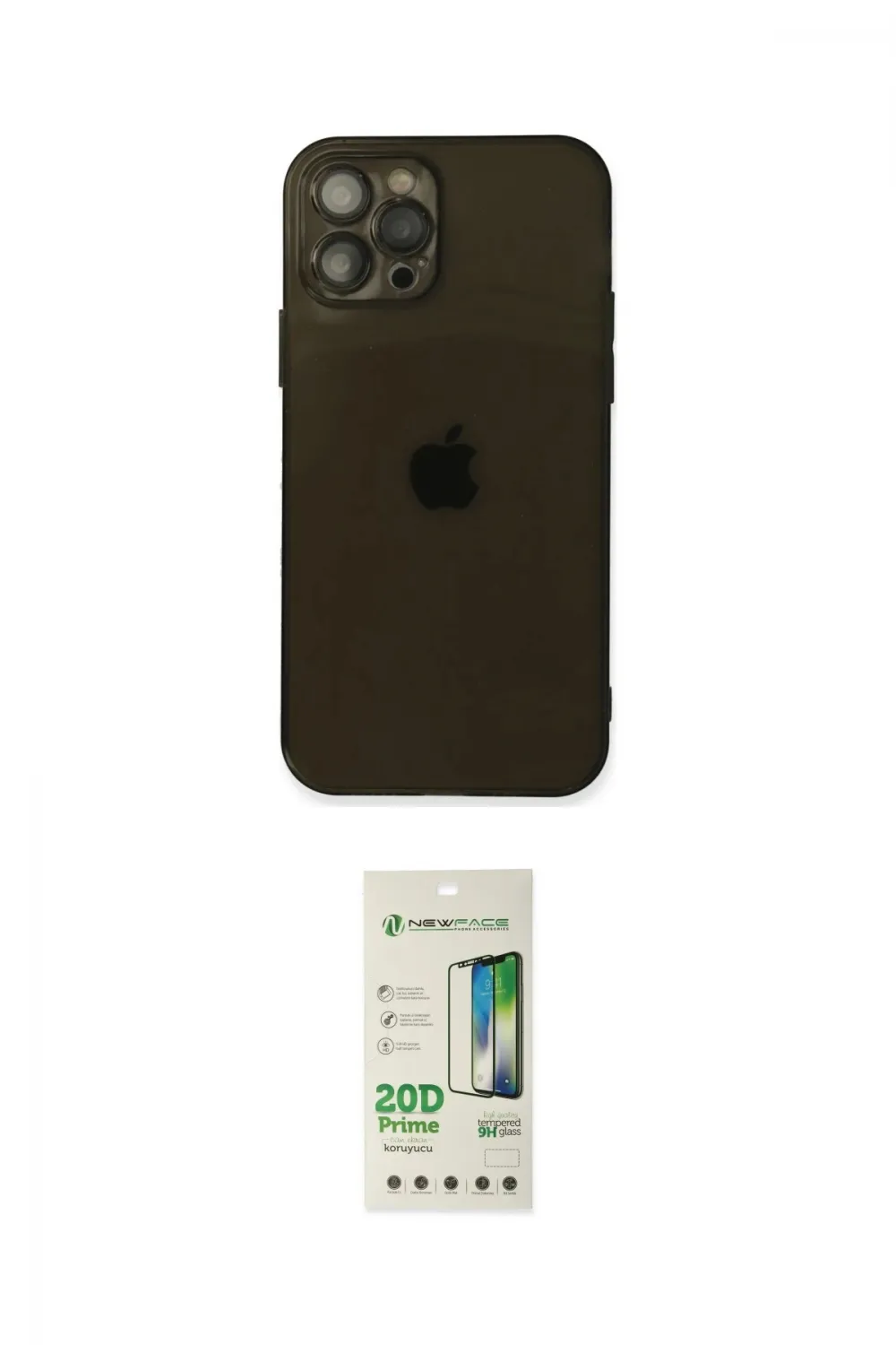 ieg™ iPhone 12 Pro Max Kılıf Ahenk Doku - Siyah 20D Premium Cam Ekran Koruyucu