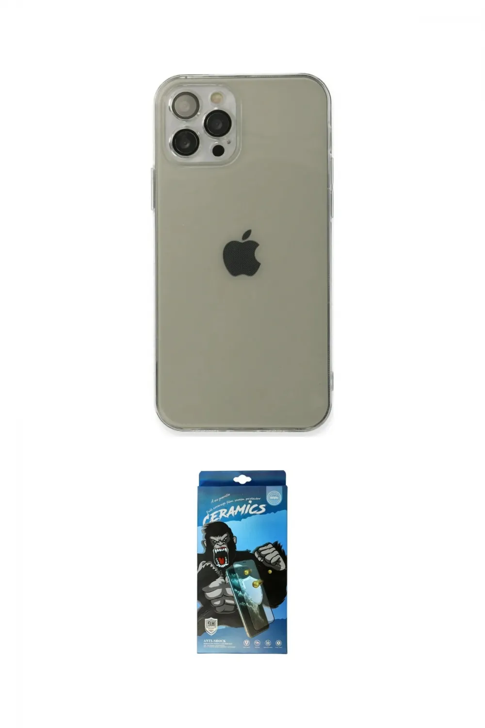 ieg™ iPhone 12 Pro Max Kılıf Ahenk Doku - Siyah 34D Izgaralı Cam