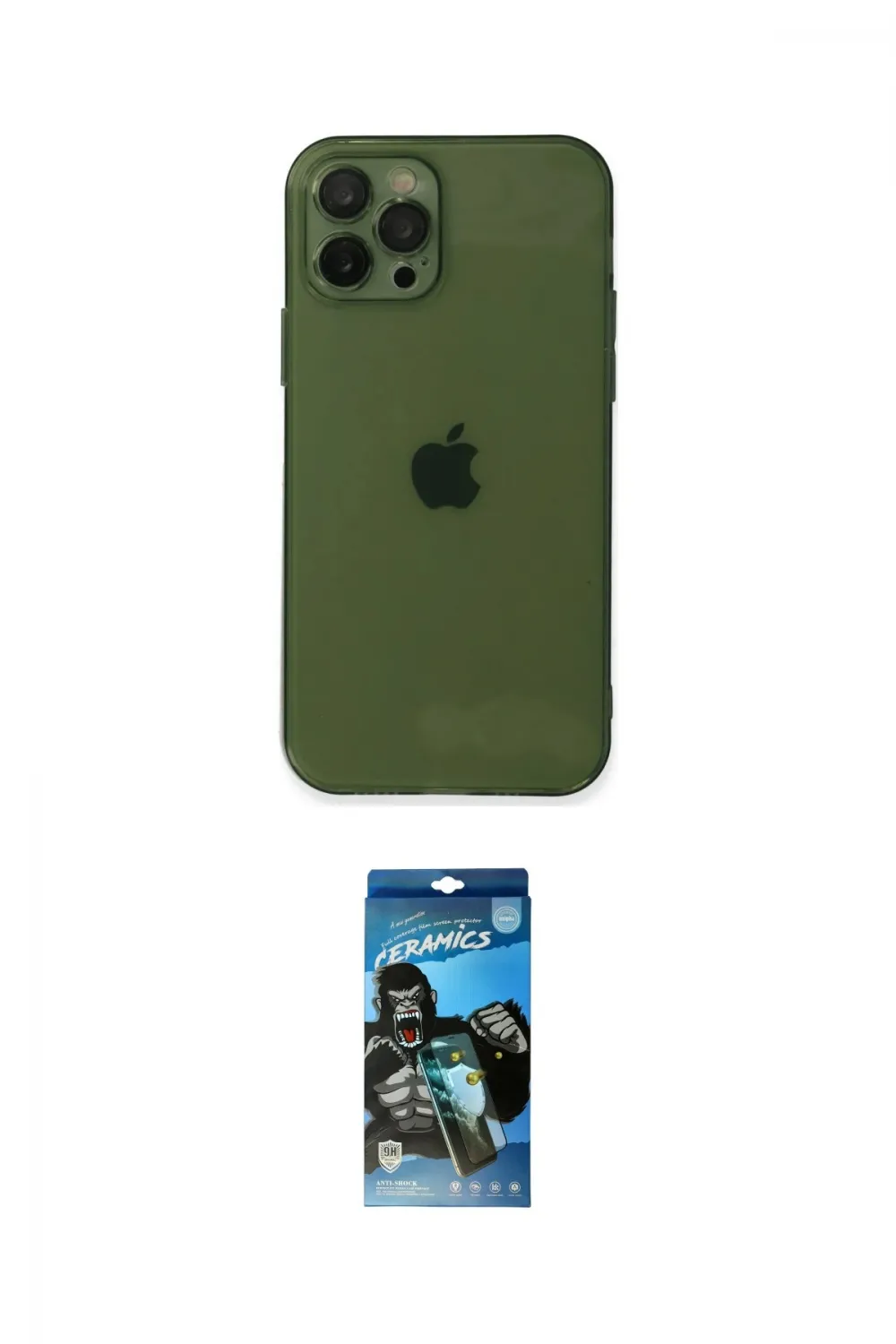 ieg™ iPhone 12 Pro Max Kılıf Ahenk Doku - Siyah 34D Izgaralı Cam