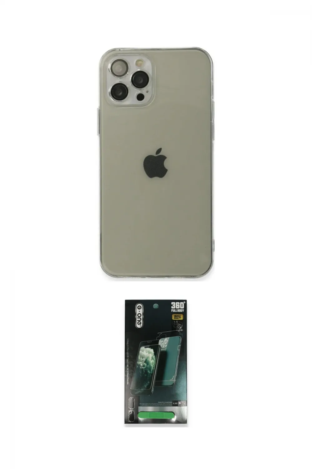 ieg™ iPhone 12 Pro Max Kılıf Ahenk Doku - Siyah 360 Mat Full Body Arka Koruyucu