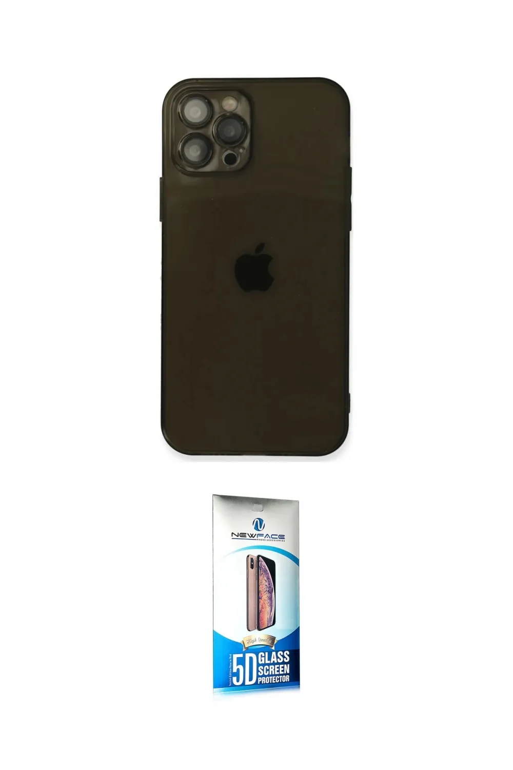 ieg™ iPhone 12 Pro Max Kılıf Ahenk Doku - Siyah 5D Eko Cam Ekran Koruyucu