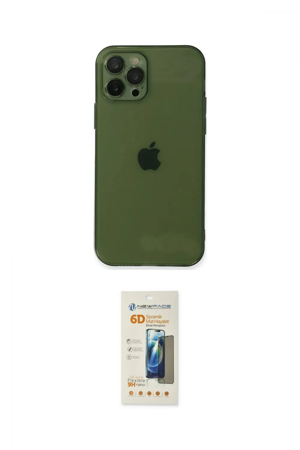 ieg™ iPhone 12 Pro Max Kılıf Ahenk Doku - Siyah 6D Mat Seramik Hayalet Nano Ekran Koruyucu
