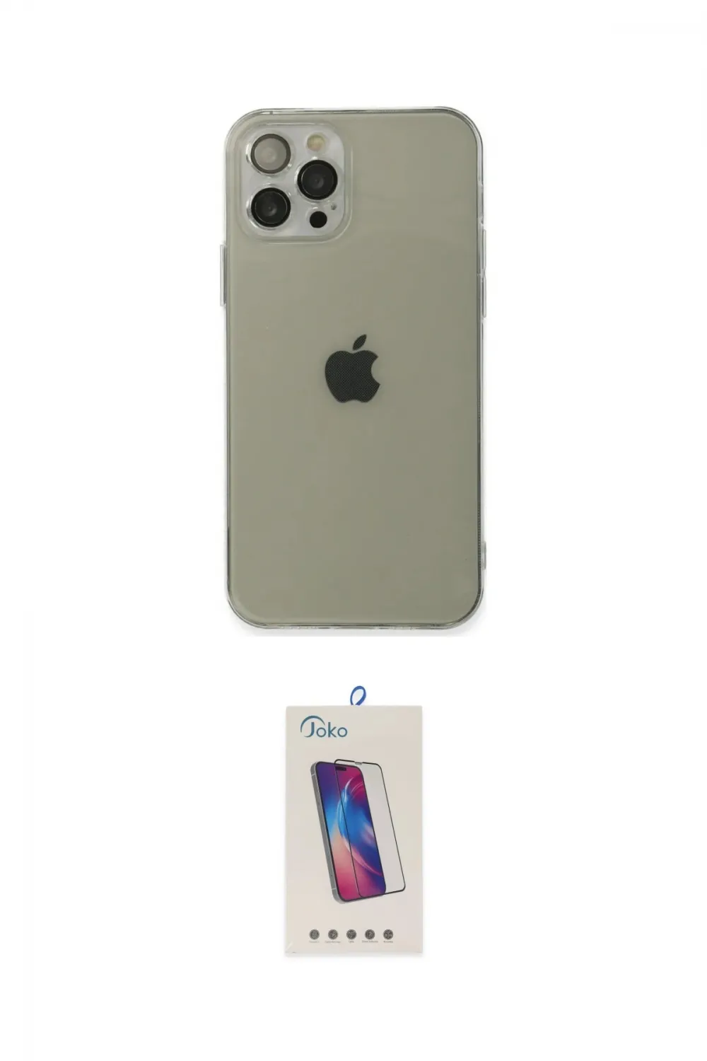ieg™ iPhone 12 Pro Max Kılıf Ahenk Doku - Siyah Joko 5D Cam